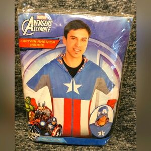Captain America Zip Up Hoodie- Halloween Costume- Size: S/M- New- RRR Halloween